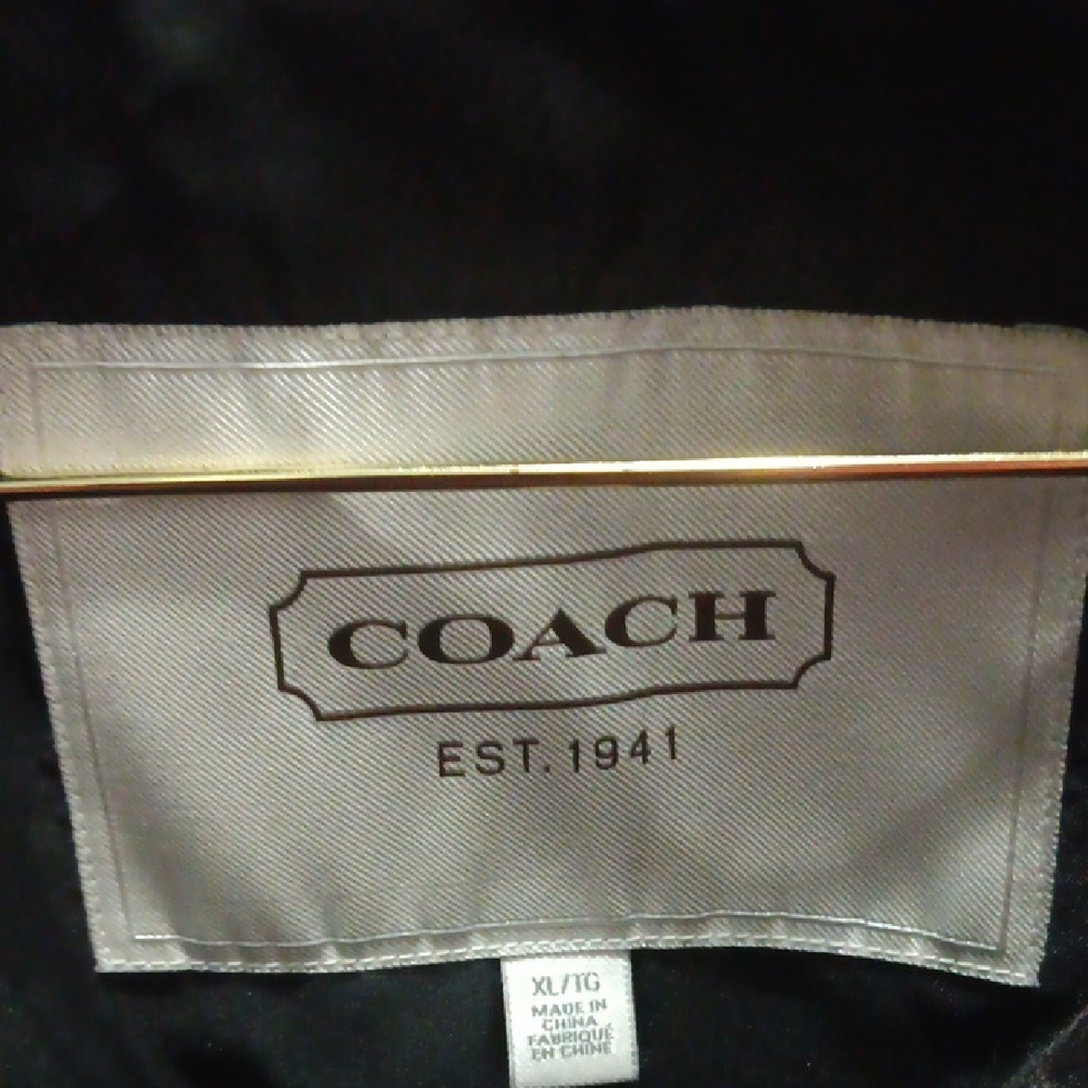 Coach Women's Black and Brown Animal Print Pea Coat - Picture 3 of 15